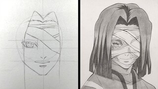 How to Draw Kagaya Ubuyashiki | step by step anime drawing tutorial | easy to sketch