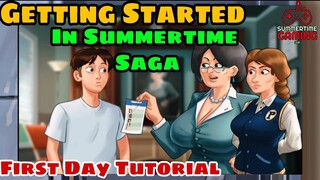 Getting Started in Summertime Saga | First Day Tutorial and Introduction of Game