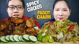 COOKING & EATING SPECIAL PANCIT CHAMI AND SPICY CHICKEN | FILIPINO FOOD | SHOUTOUT