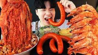 MUKBANG ASMR 집밥 킬바사 스테이크 김치 찌개 계란후라이 흰밥 먹방 KOREAN HOME FOOD EATING SOUND!! الأرز المنزل Nhà gạo