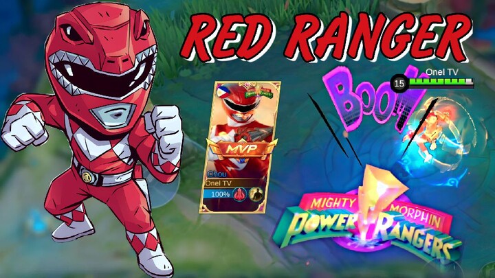 Red Ranger is so EPIC in MLBB 😳😳 .  [POWER RANGERS × MLBB SKIN COLLABORATION]