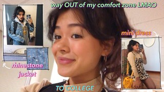 dressing *out of my comfort zone* 😬 to COLLEGE for a week
