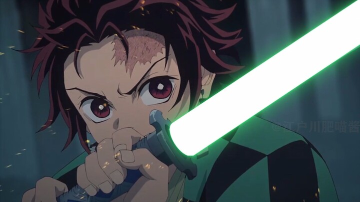 Tanjiro with a lightsaber