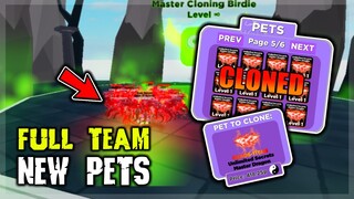 i got a FULL TEAM of new PETS & cloned over 50 pets - ROBLOX ninja legend