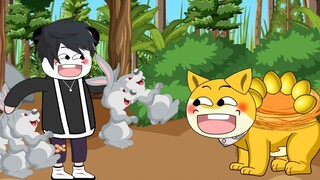 On the second day of wilderness survival, I fed the wild rabbit I just caught to the crocodile