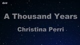 A Thousand Years  Christina Perry Karaoke With Guide Melody Instrumental
