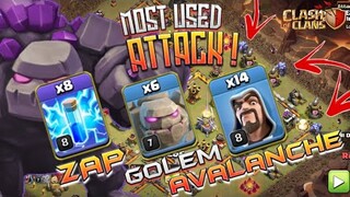 ZAP GOLEM AVALANCHE IS THE BEST STRATEGY IN TH11 | NEW BEST TH11 WAR STRATEGY | CLASH OF CLANS