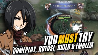 NEW GAMEPLAY FANNY MIKASA 2024 !! (ROTASI,BUILD DAN EMBLEM FANNY) - MLBB - Mobile Legends