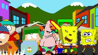 AN Mugen Request #2032: Stan, Kenny, Kyle, Eric VS Peter, Spongebob, Patrick, Giant Chicken