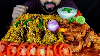 MUTTON MASALA BIRYANI, MUTTON BHUNA, YOGURT, SALAD| BIG BITES| ASMR MUKBANG EATING SHOW| #LiveToEATT