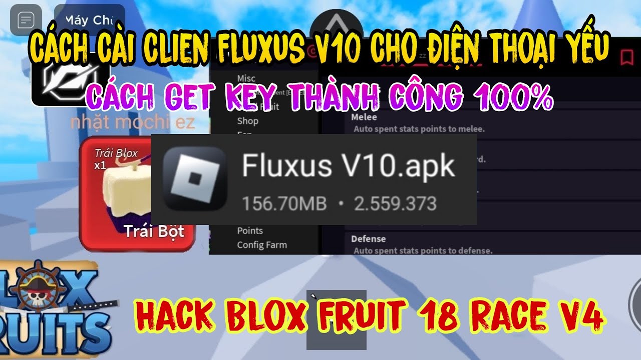 Blox Fruits 18 RACE V4 ] Cách Cài Client Fluxus V11 GET KEY Thành Công 100%  - BiliBili