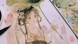 【Watercolor Process】——Ancient Lotus Flower Girl