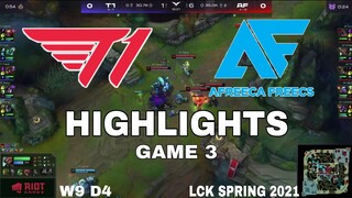 Highlight T1 vs AF Game 3 LCK Mùa Xuân 2021 LCK Spring 2021 T1 vs Afreeca Freecs