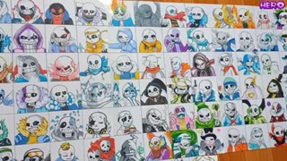 Drawing speed 72 Au Sans undertale vẽ tổng hợp sans siêu tốc