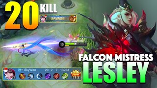 Falcon Mistress Lesley Perfect SAVAGE | Lesley New Collector Skin Gameplay By SkyWee ~ MLBB