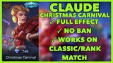 Claude Special Skin Script Christmas Carnival - Full Effect - Patch Aamon | Mobile Legends