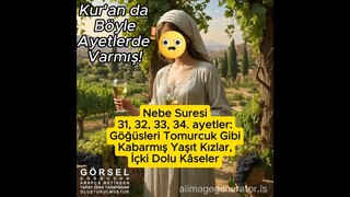 G*ğüsleri t*murcuk gibi kabarmış yaşıt k.zlar, içk. dolu kâseler….. - Nebe' 31, 32, 33, 34.ayetler