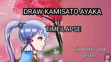 TIME LAPSE : Gambar Kamisato Ayaka dari samping