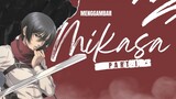 Menggambar Mikasa Ackerman dari Anime Attack on Titan