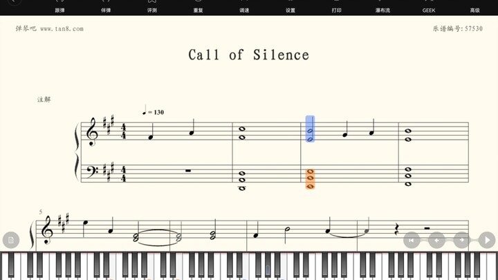 【钢琴教学】Call of Silence