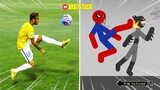 8 Min Real Football vs Stickman | Stickman Dismounting funny moments | Best Falls #79