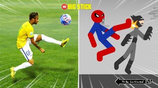 8 Min Real Football vs Stickman | Stickman Dismounting funny moments | Best Falls #79