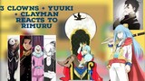 3 clown + yuuki + clayman react to rimuru ||Gacha reacton || ship : rimuru x harem