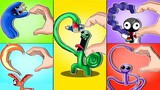 Hướng dẫn vẽ Rainbow Friends tay trái tim - Finger Heart | Peter Roblox Drawing