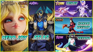 UPCOMING SKINS RELEASE DATE | ATLAS ABYSS SKIN, HANABI REVAMP, JOY NEW HERO | MOBILE LEGENDS UPDATE