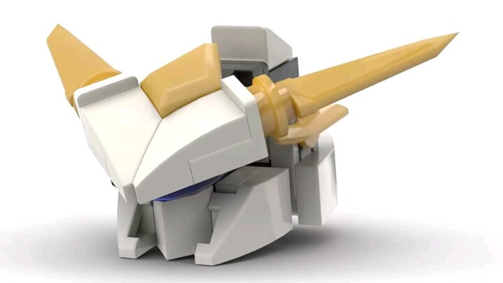 LEGO Moc Gundam Mecha Head Sculpture Creative Building Tutorial