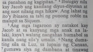 Pang Araw Araw na Talata.                           Genesis 35:5-8