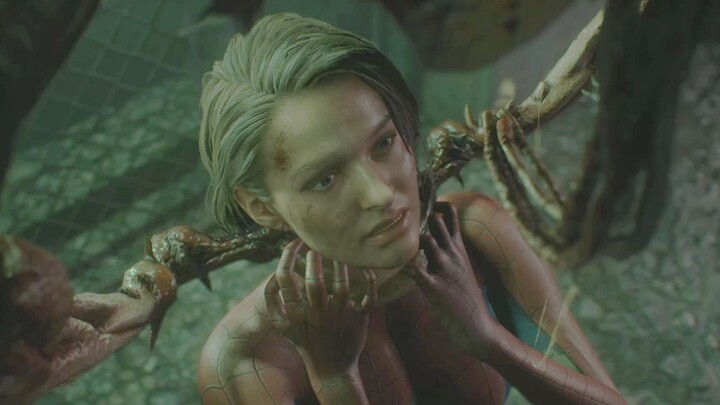 Resident Evil 3 Spiderman Jill bị một con bọ ôm