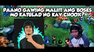 PAANO GAWIN ANG BOSES NI CHOOX TY? | VOICE CHANGER KATULAD NG KAY CHOOX