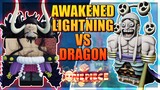 Awakened Lightning Fruit vs Dragon Fruit Damage Comparison in A One Piece Game
