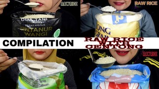 ASMR RAW RICE EATING || COMPILATION RAW RICE EATING WITH CENTONG || MAKAN BERAS MENTAH PAKE CENTONG