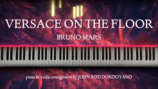Bruno Mars - Versace On The Floor | Piano Cover with Violin (with Lyrics)