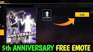 FREE EMOTE | Free Fire 5th Anniversary Event Free Emote | 5th Anniversary Event In Free Fire | Ff