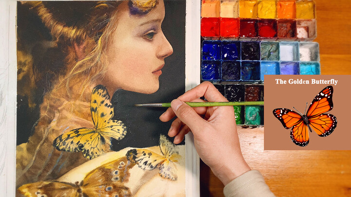 Proses melukis "Kupu-kupu emas" yang 99% muridnya tak bisa selesaikan