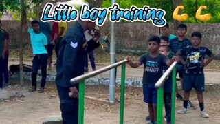 Little boy training!! police camp...