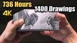 [4K] Hoạt hình lật cảnh 4 vòng tên Avengers: Người Sắt vs Thanos- DP ART DRAWING