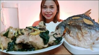 PINATISANG MANOK AT FRIED PAMPANO MUKBANG