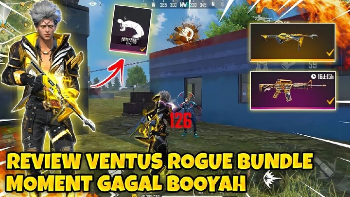 REVIEW VENTUS ROGUE BUNDLE + LUCK EMOTE THE COLLAPSE DI RANKED!! FREE FIRE
