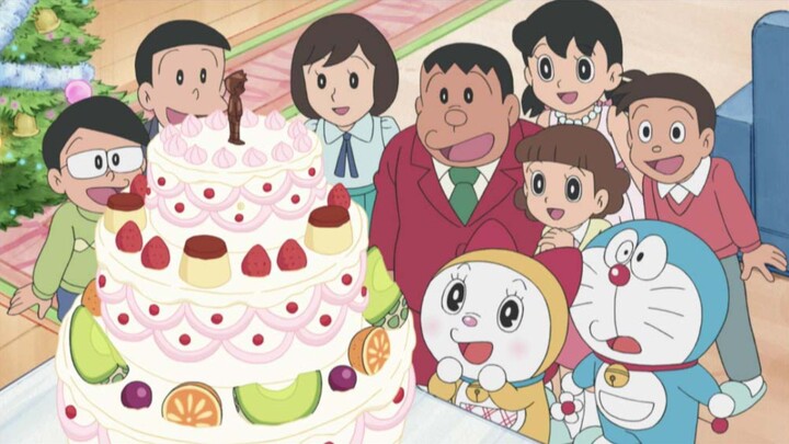 Doraemon bahasa Indonesia - melahirkan diri dari kue Natal raksasa