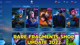 UPCOMING NEW RARE FRAGMENTS SHOP UPDATE 2022 || HERO FRAGMENTS SHOP UPDATE 2022 || MOBILE LEGENDS