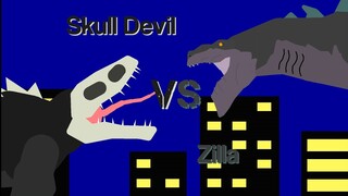 Skull Devil (Skullcrawler King) Vs Zilla (Godzilla 1998) - Kaiju Fight Animation