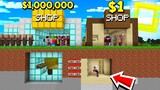 ถ้าเกิด!! บ้านร้านเสื้อผ้า $1 เหรียญ VS บ้านร้านเสื้อผ้า $1,000,000 เหรียญ - Minecraft คนรวยคนจน