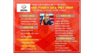 danh sách cầu thủ tham dự Vòng loại U23 châu Á 2022 của U22 Việt Nam