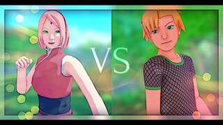 Sakura is training with Shinachiku | MMD Naruto Fight