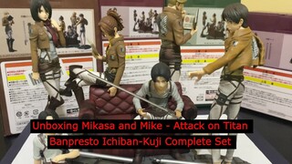 Unboxing Mikasa Ackerman & Mike Zacharias - Attack on Titan Banpresto Ichiban-Kuji Complete Set