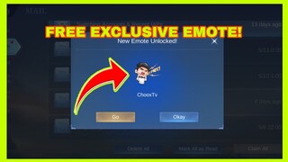 CLAIM FREE EXCLUSIVE EMOTES! HOW TO GET "BACK PRI" CHOOX TV EMOTE? MOBILE LEGENDS BANG BANG